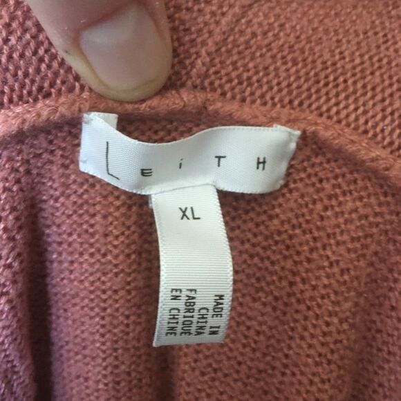 Leith dusty rose drape front cardigan with pockets - Picture 3 of 4